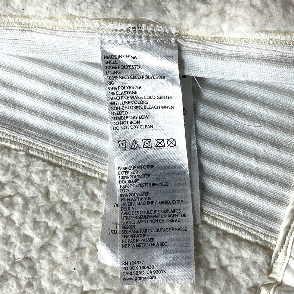 prAna Diva Softshell Jacket Womens Small S White Button Zip‎ Front Sherpa Lined - Picture 10 of 14